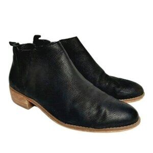 BP Nordstrom Chelsea Short Bootie Black Leather Low Heel Sz 8.5